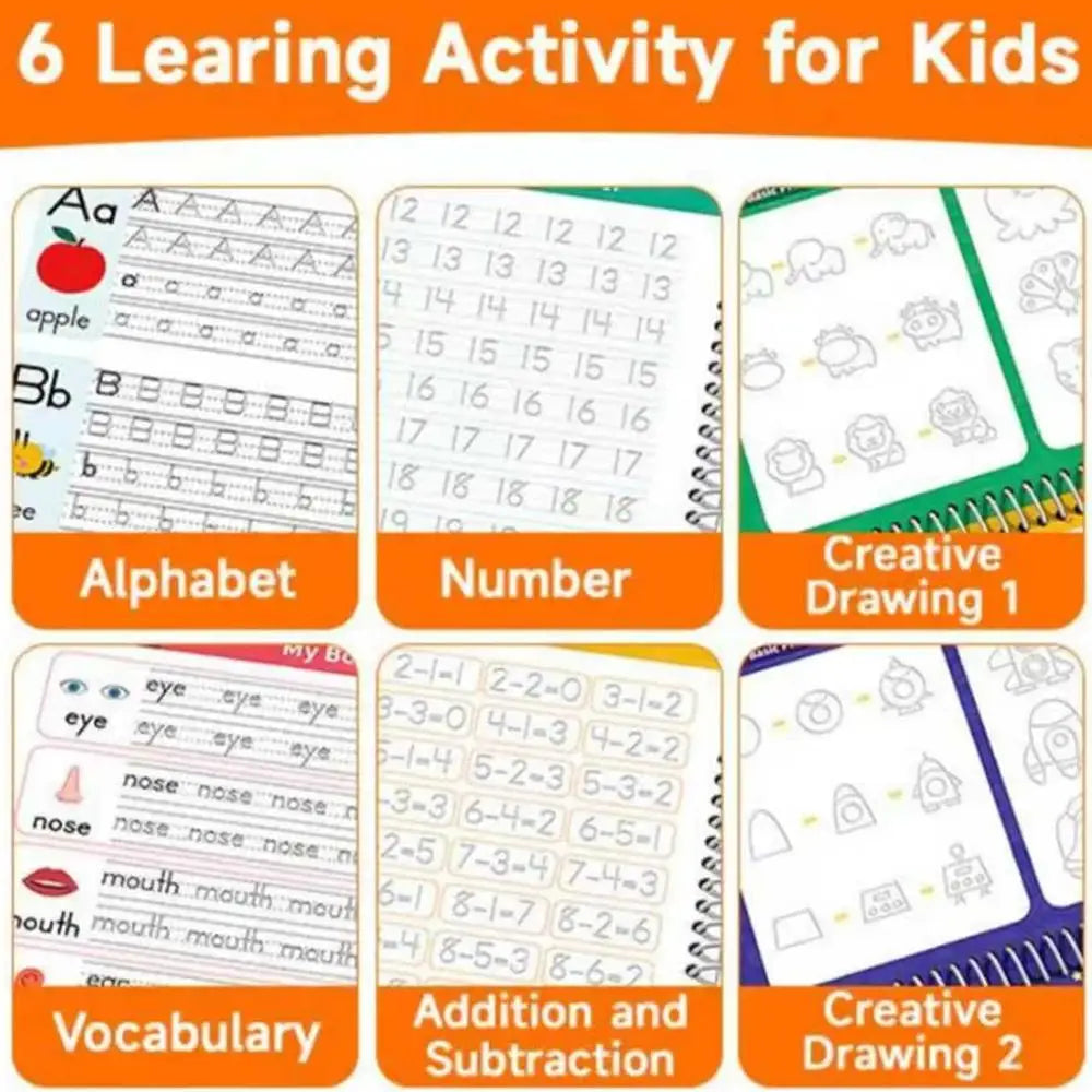 Children's Handwriting And Drawing Workbook For Kids Learning French Reusable Notebook Writing Arabic Book Desktop Decor Gifts